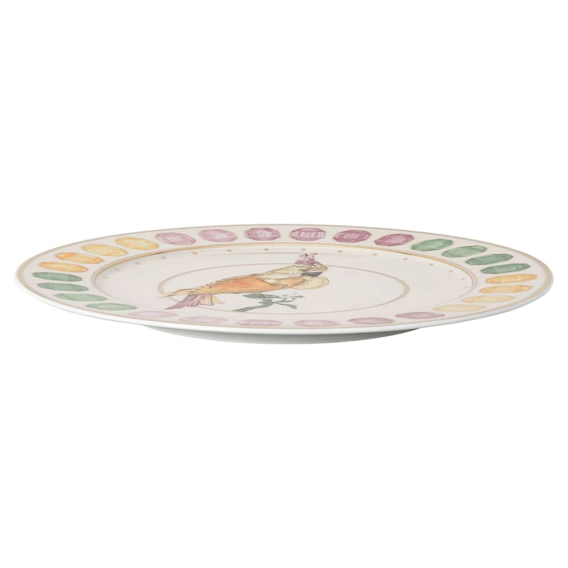 Idyllia service plate, Porcelain, Crystal print motif, cockatoo, Multicoloured by SWAROVSKI