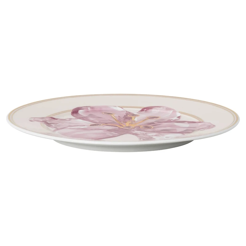 Idyllia bread plate, Porcelain, Crystal print motif, lily, Purple by SWAROVSKI