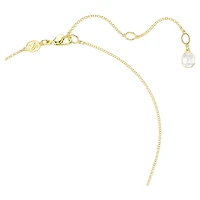 Idyllia Lilia necklace, Butterfly, White, 18K gold finish