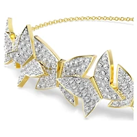 Idyllia Lilia bracelet, Butterfly, White, 18K gold finish