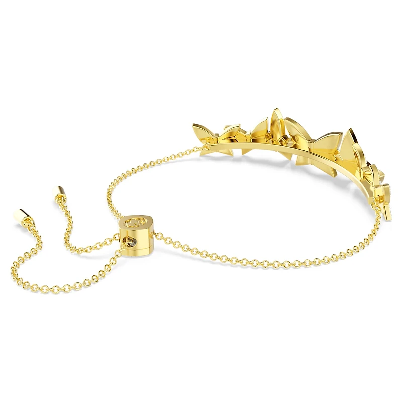 Idyllia Lilia bracelet, Butterfly, White, 18K gold finish
