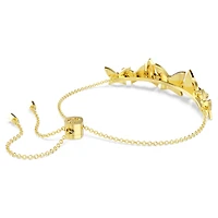 Idyllia Lilia bracelet, Butterfly, White, 18K gold finish