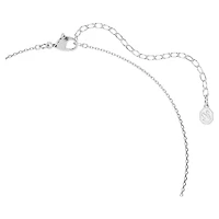 Symbolica pendant, Crystal pearl, Round cut, Pavé, Horse shoe, White, Rhodium plated