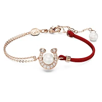 Symbolica bracelet, Crystal pearl, Pavé, Horseshoe, White, Rose gold-tone plated by SWAROVSKI