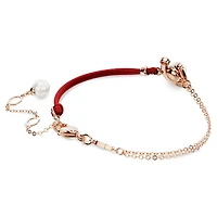 Symbolica bracelet, Crystal pearl, Pavé, Horseshoe, White, 18K rose gold finish