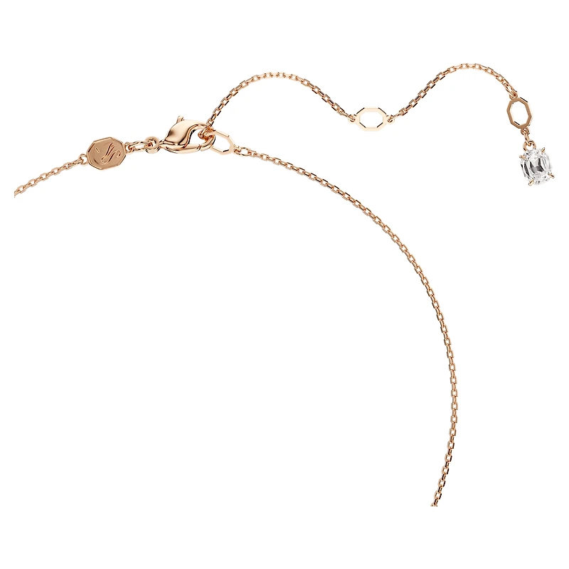 Symbolica pendant, Round cut, Pavé, Horseshoe, Red, 18K rose gold finish