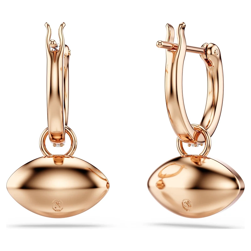 Symbolica drop earrings, Evil eye, Small, Blue, 18K rose gold finish