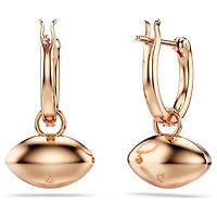 Symbolica drop earrings, Evil eye, Small, Blue, 18K rose gold finish