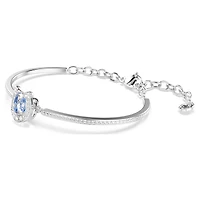 Symbolica bangle, Round cut, Pavé, Horseshoe, Blue, Rhodium plated by SWAROVSKI