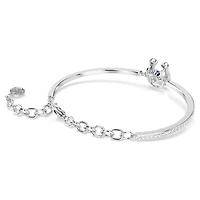 Symbolica bangle, Round cut, Pavé, Horse shoe, Blue, Rhodium plated by SWAROVSKI