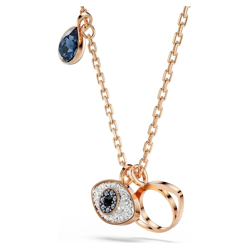 Symbolica pendant, Eye, Multicoloured, Rose gold-tone plated by SWAROVSKI