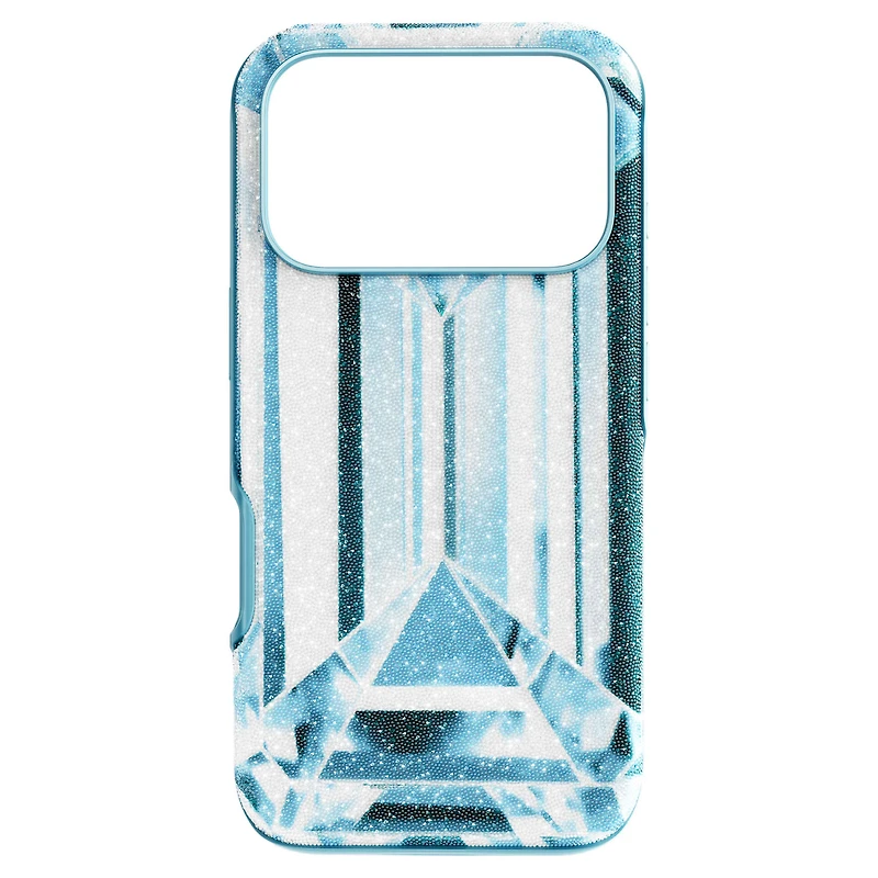 High smartphone case, Crystal effect, iPhone® 17 Pro, Blue by SWAROVSKI