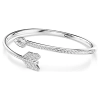Idyllia bangle, Mixed cuts, Arrow, White, Rhodium plated by SWAROVSKI