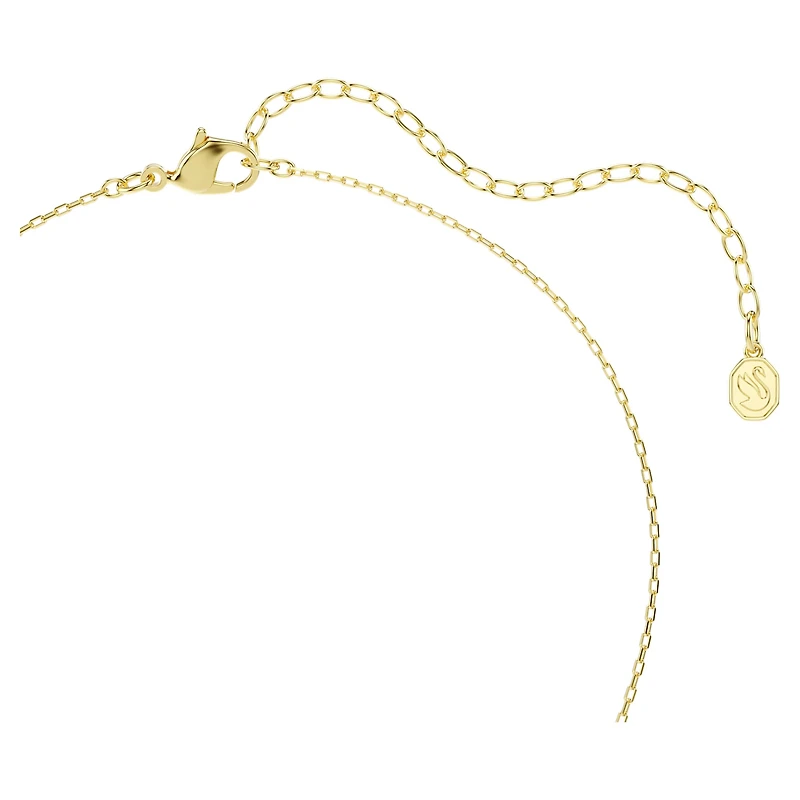 Idyllia pendant, Mixed cuts, Heart, key, Pink, 18K gold finish