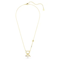 Idyllia pendant, Mixed cuts, Heart, key, Pink, Gold-tone plated by SWAROVSKI