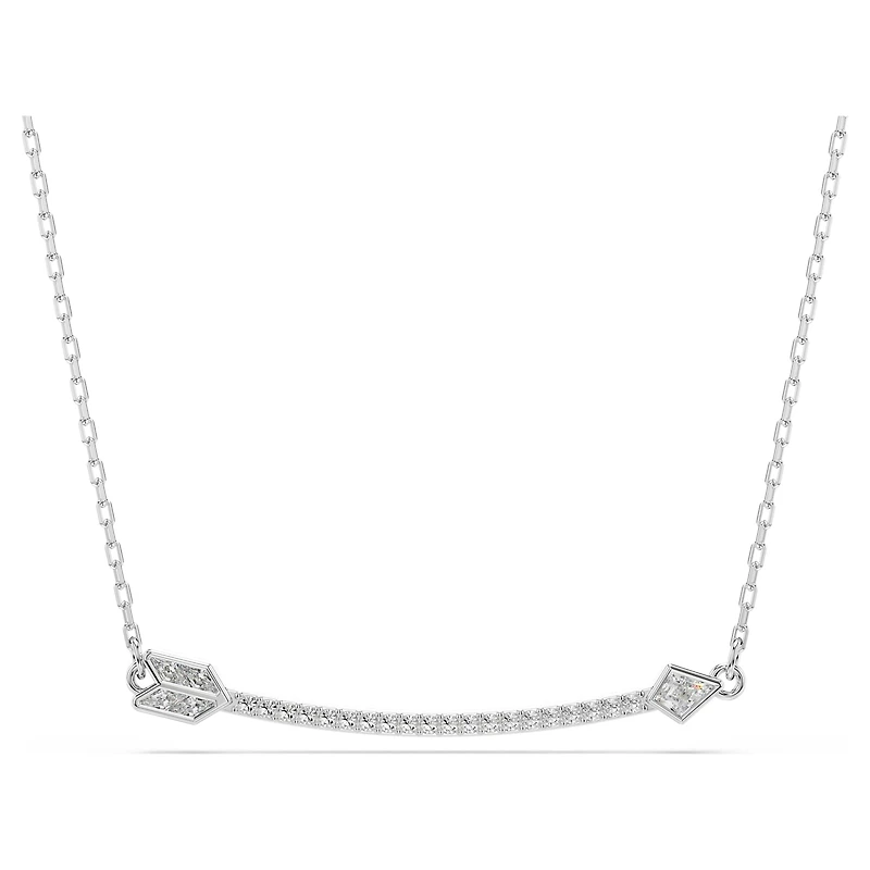 Idyllia pendant, Mixed cuts, Arrow, White, Rhodium plated by SWAROVSKI