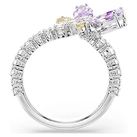 Ariana Grande x Swarovski motif ring, Mixed cuts, Dragonfly, Multicoloured, Rhodium plated by SWAROVSKI