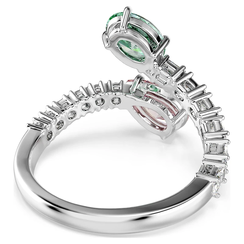 Ariana Grande x Swarovski open ring, Mixed cuts, Multicoloured, Rhodium plated by SWAROVSKI