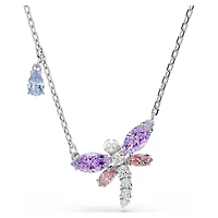 Ariana Grande x Swarovski pendant, Mixed cuts, Dragonfly, Multicoloured, Rhodium plated by SWAROVSKI