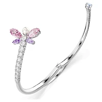 Ariana Grande x Swarovski bangle, Mixed cuts, Dragonfly, Multicoloured, Rhodium plated by SWAROVSKI