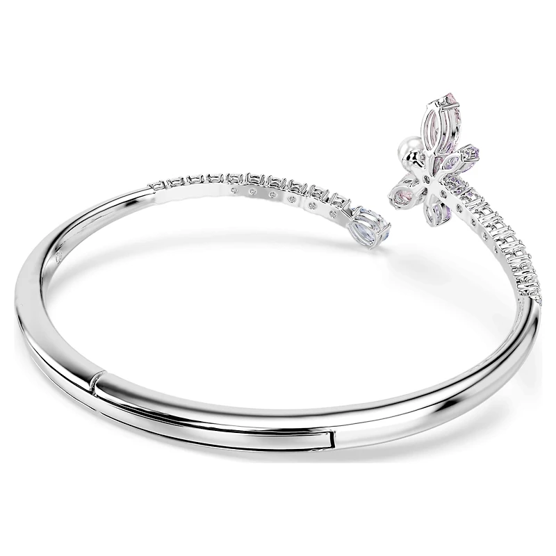 Ariana Grande x Swarovski bangle, Mixed cuts, Dragonfly, Multicoloured, Rhodium plated by SWAROVSKI