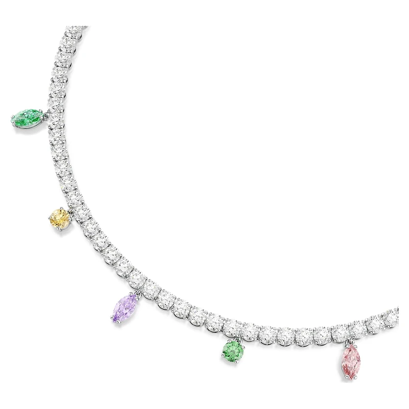 Ariana Grande x Swarovski necklace, Mixed cuts, Multicoloured, Rhodium plated by SWAROVSKI