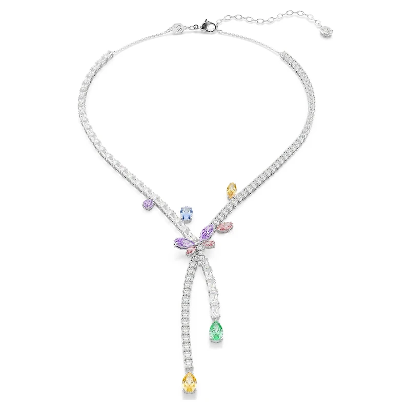 Ariana Grande x Swarovski necklace, Mixed cuts, Dragonfly, Multicoloured, Rhodium plated by SWAROVSKI