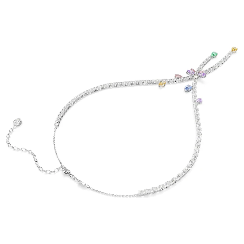 Ariana Grande x Swarovski necklace, Mixed cuts, Dragonfly, Multicoloured, Rhodium plated by SWAROVSKI