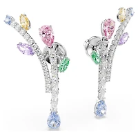 Ariana Grande x Swarovski drop earrings, Mixed cuts, Multicoloured, Rhodium plated by SWAROVSKI