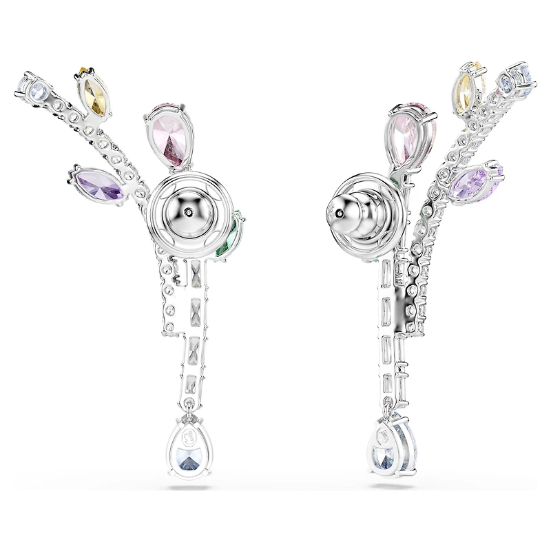Ariana Grande x Swarovski drop earrings, Mixed cuts, Multicoloured, Rhodium plated by SWAROVSKI