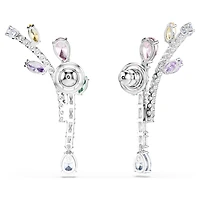 Ariana Grande x Swarovski drop earrings, Mixed cuts, Multicoloured, Rhodium plated by SWAROVSKI