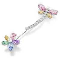 Ariana Grande x Swarovski brooch, Mixed cuts, Dragonfly, Multicoloured, Rhodium plated by SWAROVSKI