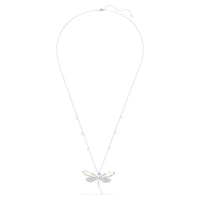 Ariana Grande x Swarovski pendant and brooch, Crystal Pearl, Mixed cuts, Dragonfly, White, Rhodium plated by SWAROVSKI