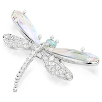 Ariana Grande x Swarovski pendant and brooch, Crystal pearl, Mixed cuts, Dragonfly, White, Rhodium plated by SWAROVSKI