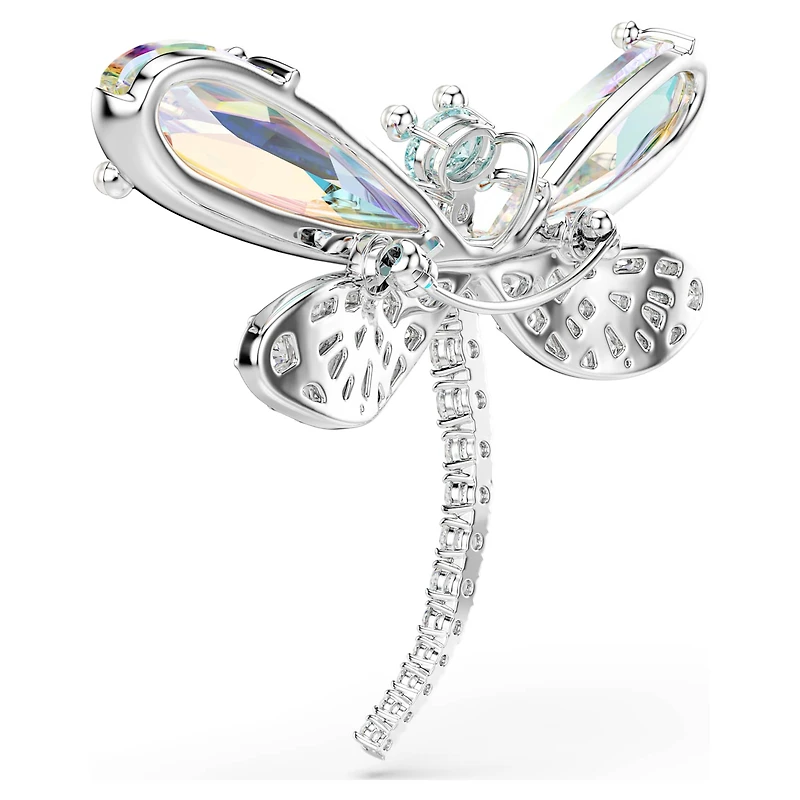Ariana Grande x Swarovski pendant and brooch, Crystal pearl, Mixed cuts, Dragonfly, White, Rhodium plated by SWAROVSKI