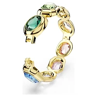 Gema cuff, Oversized crystals, Mixed cuts, Multicoloured, 18K gold finish