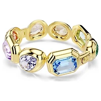 Gema cuff, Oversized crystals, Mixed cuts, Multicoloured, Gold-tone plated by SWAROVSKI