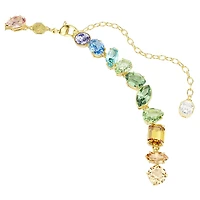 Gema necklace, Mixed cuts, Dangling crystals, Multicoloured, Gold-tone plated by SWAROVSKI