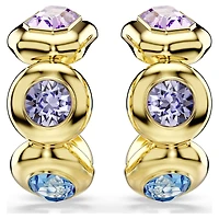 Gema hoop earrings, Mixed cuts, Multicoloured, 18K gold finish