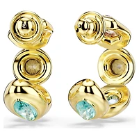 Gema hoop earrings, Mixed cuts, Multicoloured, 18K gold finish