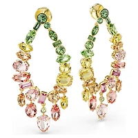 Gema drop earrings, Mixed cuts, Chandelier, Multicoloured, Gold-tone plated by SWAROVSKI