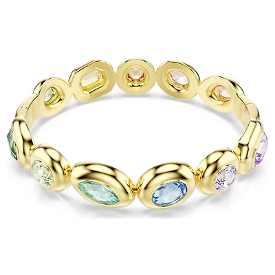 Gema bangle, Mixed cuts, Multicolored, 18K gold finish