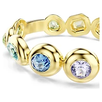 Gema bangle, Mixed cuts, Multicoloured, 18K gold finish