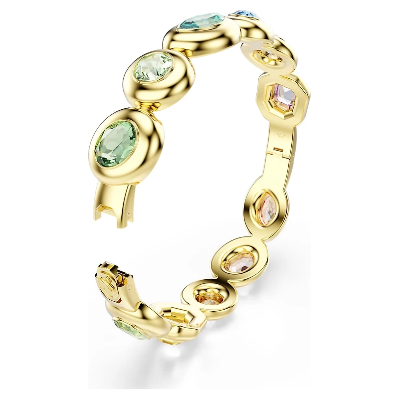 Gema bangle, Mixed cuts, Multicoloured, 18K gold finish