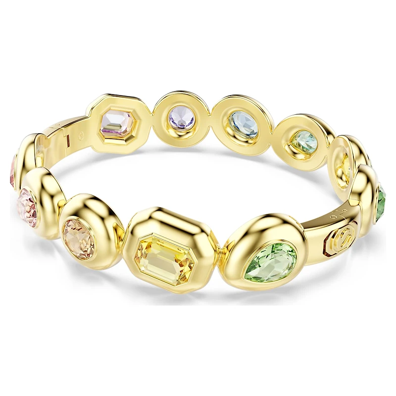 Gema bangle, Mixed cuts, Multicoloured, 18K gold finish