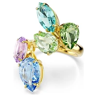 Gema cocktail ring, Mixed cuts, Multicoloured, 18K gold finish