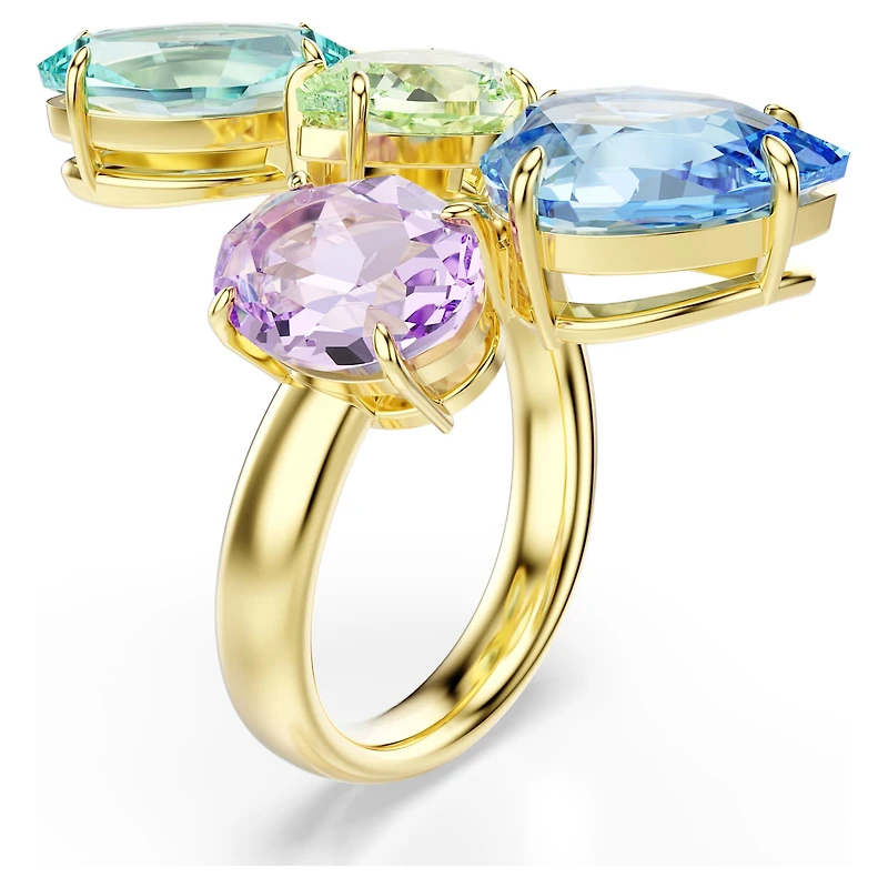 Gema cocktail ring, Mixed cuts, Multicoloured, 18K gold finish
