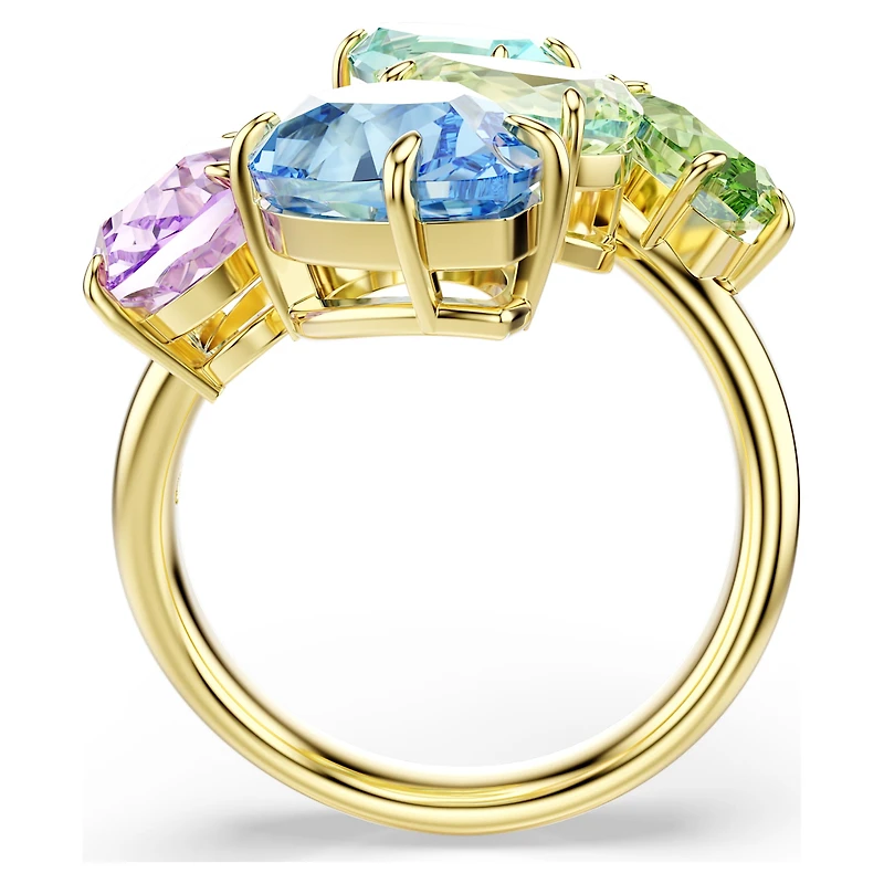 Gema cocktail ring, Mixed cuts, Multicoloured, Gold-tone plated by SWAROVSKI
