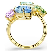 Gema cocktail ring, Mixed cuts, Multicoloured, Gold-tone plated by SWAROVSKI