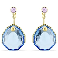 Gema earring jackets, Blue, 18K gold finish